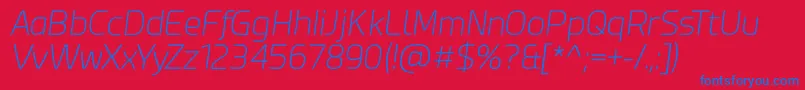 Esphimere Extra Light Italic Font – Blue Fonts on Red Background