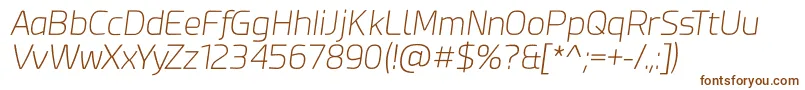 Esphimere Extra Light Italic-fontti – ruskeat fontit valkoisella taustalla