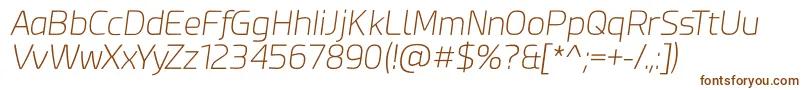 フォントEsphimere Extra Light Italic – 白い背景に茶色のフォント