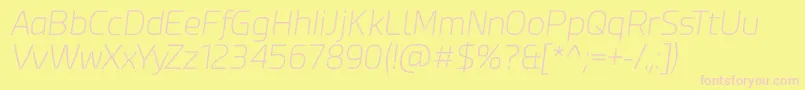 Esphimere Extra Light Italic-fontti – vaaleanpunaiset fontit keltaisella taustalla