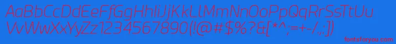 Esphimere Extra Light Italic Font – Red Fonts on Blue Background