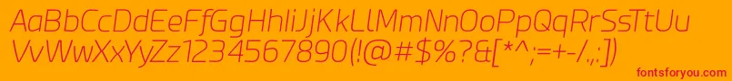 Esphimere Extra Light Italic Font – Red Fonts on Orange Background