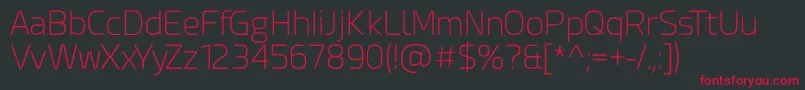 Esphimere Extra Light Font – Red Fonts on Black Background