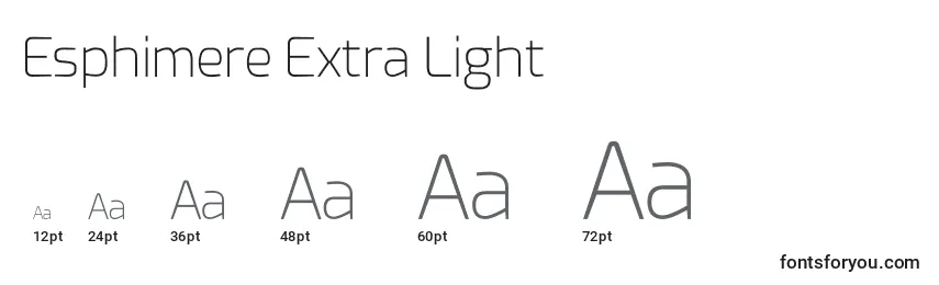Размеры шрифта Esphimere Extra Light