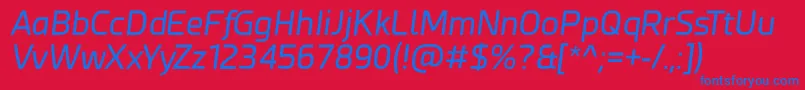 フォントEsphimere Italic – 赤い背景に青い文字
