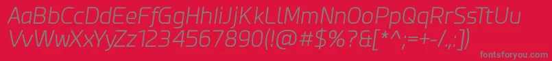 Czcionka Esphimere Light Italic – szare czcionki na czerwonym tle