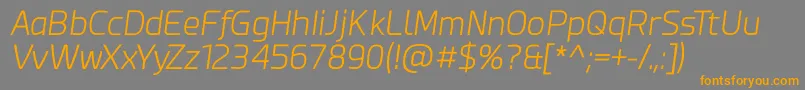Fonte Esphimere Light Italic – fontes laranjas em um fundo cinza