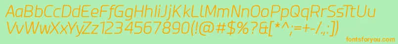 Esphimere Light Italic Font – Orange Fonts on Green Background