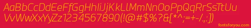 Esphimere Light Italic Font – Orange Fonts on Red Background