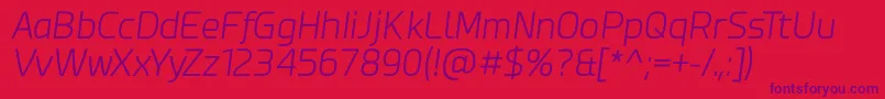 Esphimere Light Italic Font – Purple Fonts on Red Background