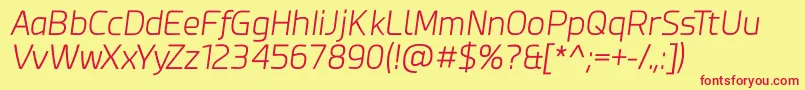Шрифт Esphimere Light Italic – красные шрифты на жёлтом фоне
