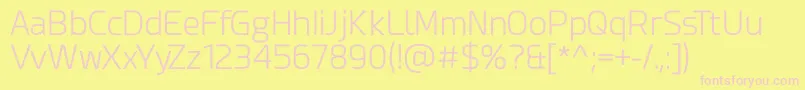 Esphimere Light-fontti – vaaleanpunaiset fontit keltaisella taustalla