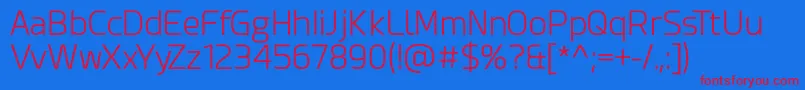 Esphimere Light Font – Red Fonts on Blue Background