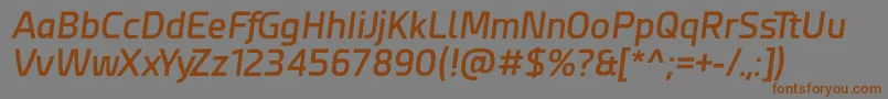 Шрифт Esphimere Semi Bold Italic – коричневые шрифты на сером фоне