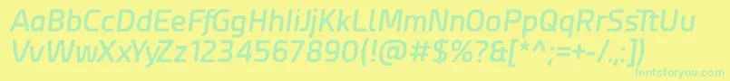 Шрифт Esphimere Semi Bold Italic – зелёные шрифты на жёлтом фоне