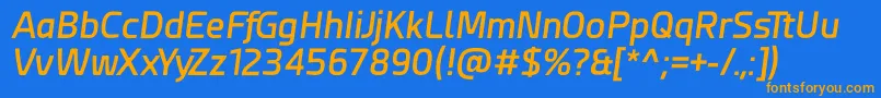 Esphimere Semi Bold Italic-fontti – oranssit fontit sinisellä taustalla