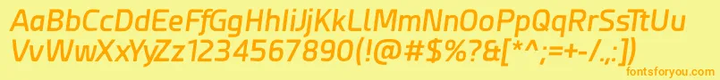 Czcionka Esphimere Semi Bold Italic – pomarańczowe czcionki na żółtym tle