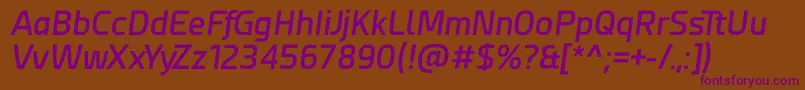 フォントEsphimere Semi Bold Italic – 紫色のフォント、茶色の背景