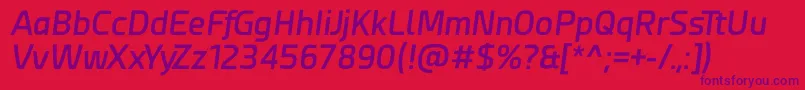Czcionka Esphimere Semi Bold Italic – fioletowe czcionki na czerwonym tle