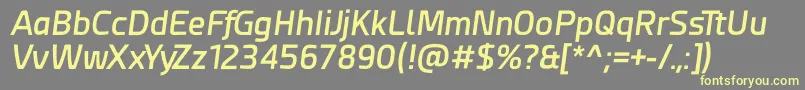 Więcej informacji o czcionce Esphimere Semi Bold Italic Czcionka Esphimere Semi Bold Italic – żółte czcionki na szarym tle