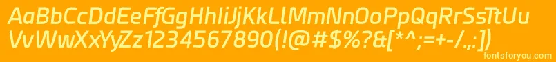Шрифт Esphimere Semi Bold Italic – жёлтые шрифты на оранжевом фоне