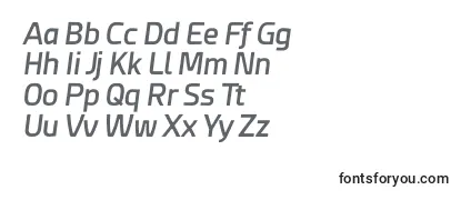 Überblick über die Schriftart Esphimere Semi Bold Italic