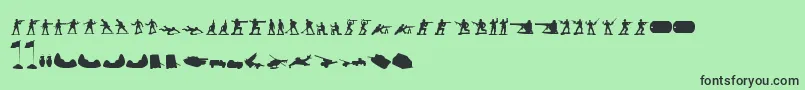 フォントGreenArmyMen – 緑の背景に黒い文字