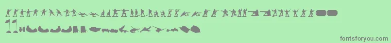 フォントGreenArmyMen – 緑の背景に灰色の文字