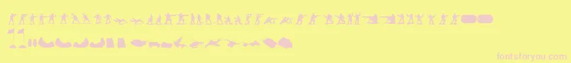 GreenArmyMen-Schriftart – Rosa Schriften auf gelbem Hintergrund