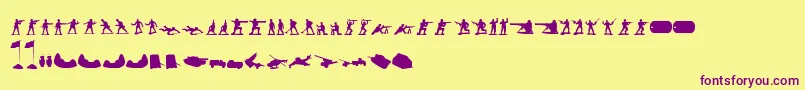 GreenArmyMen Font – Purple Fonts on Yellow Background