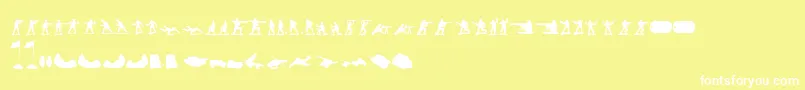 Шрифт GreenArmyMen – белые шрифты на жёлтом фоне