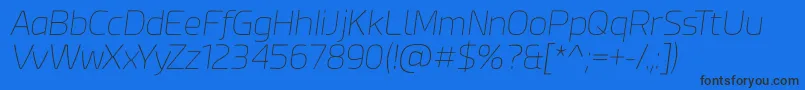 フォントEsphimere Thin Italic – 黒い文字の青い背景