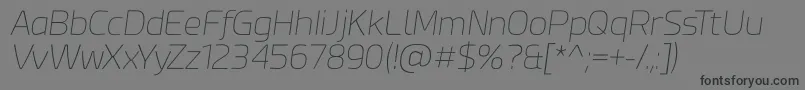 Czcionka Esphimere Thin Italic – czarne czcionki na szarym tle