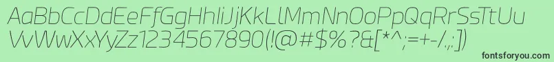 フォントEsphimere Thin Italic – 緑の背景に黒い文字
