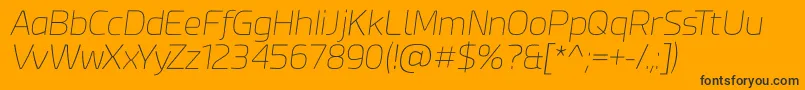 Fonte Esphimere Thin Italic – fontes pretas em um fundo laranja