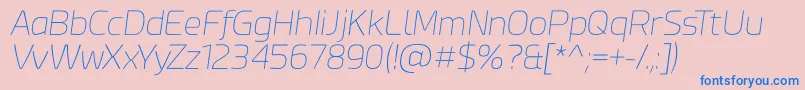 Шрифт Esphimere Thin Italic – синие шрифты на розовом фоне