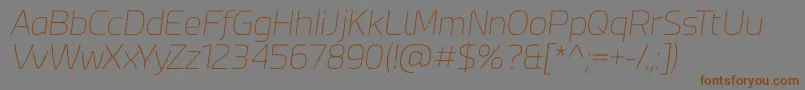 Esphimere Thin Italic-fontti – ruskeat fontit harmaalla taustalla