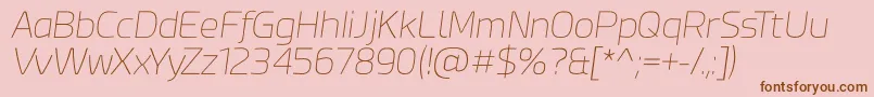 Fonte Esphimere Thin Italic – fontes marrons em um fundo rosa