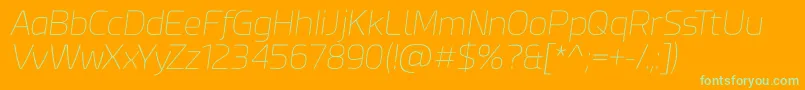 Шрифт Esphimere Thin Italic – зелёные шрифты на оранжевом фоне