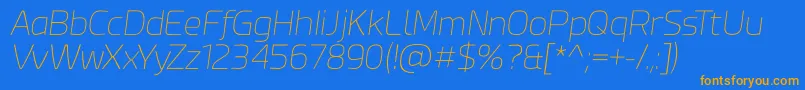 Esphimere Thin Italic Font – Orange Fonts on Blue Background