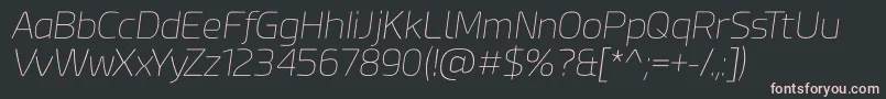 Шрифт Esphimere Thin Italic – розовые шрифты на чёрном фоне