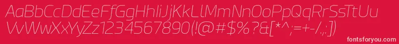 フォントEsphimere Thin Italic – 赤い背景にピンクのフォント