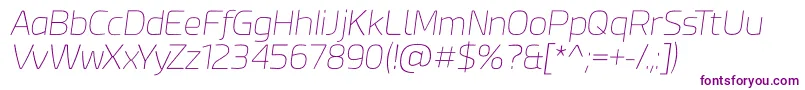 Czcionka Esphimere Thin Italic – fioletowe czcionki na białym tle