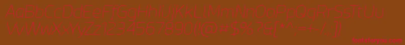 Esphimere Thin Italic-fontti – punaiset fontit ruskealla taustalla