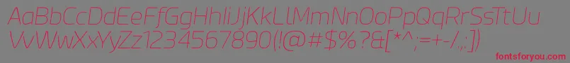Шрифт Esphimere Thin Italic – красные шрифты на сером фоне