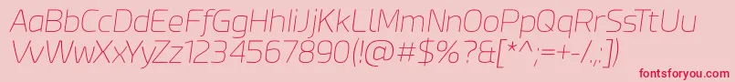 Esphimere Thin Italic-Schriftart – Rote Schriften auf rosa Hintergrund
