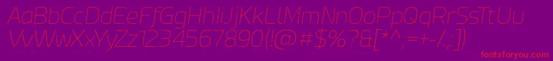Esphimere Thin Italic-Schriftart – Rote Schriften auf violettem Hintergrund