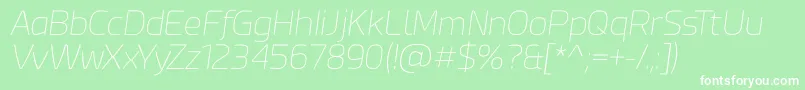 フォントEsphimere Thin Italic – 緑の背景に白い文字