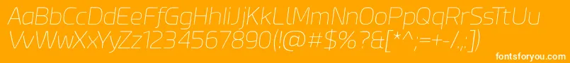 Esphimere Thin Italic-fontti – valkoiset fontit oranssilla taustalla