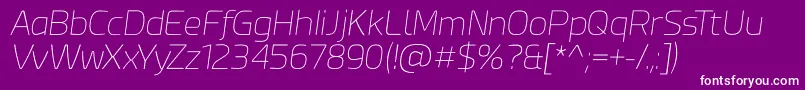 Esphimere Thin Italic-fontti – valkoiset fontit violetilla taustalla